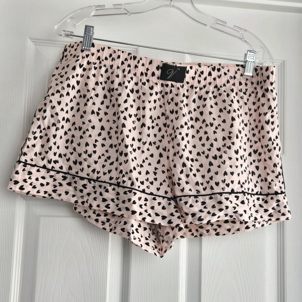 Victoria's Secret Heart‎ Print Sleep Shorts Size L Loungewear Cotton Blend